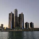 Golden hour yacht charter on the Detroit River