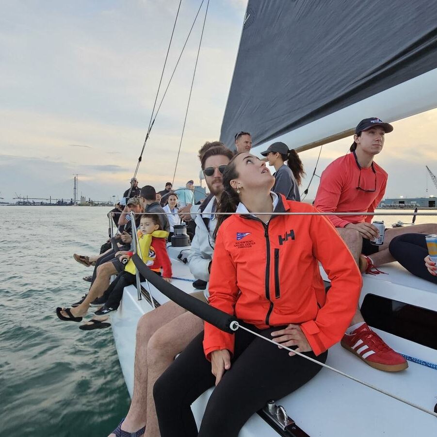 Quiet gathering under sail on the Detroit River