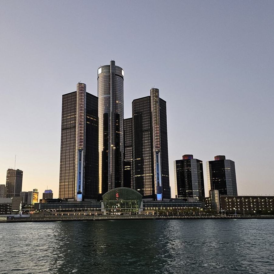 Golden hour yacht charter on the Detroit River